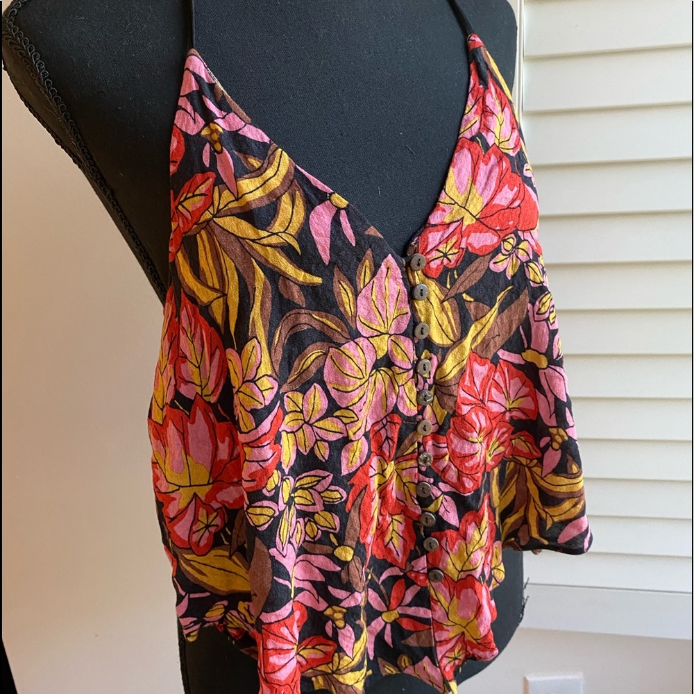 Tropical Ecote Shirt with Open Back
